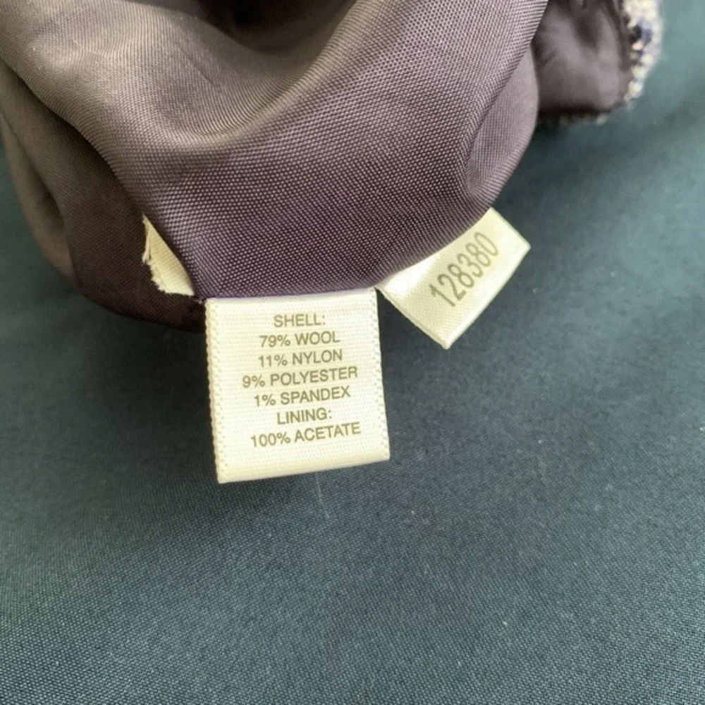 Ann Taylor Trumpet Skirt Wool Midi Knee Length Chenille Tweed Purple‎ Academia 8